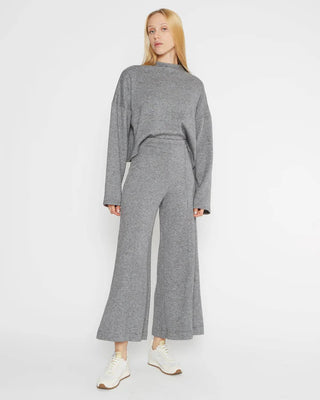 Sweater Knit Wide Leg Pant: Cropped