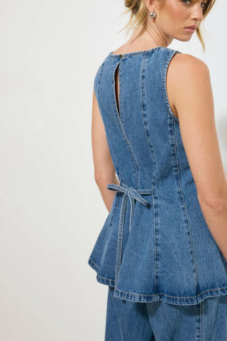 Nomada Denim Top - Mid Indigo