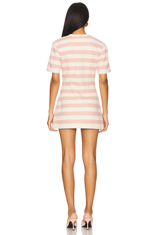 Taylor Ponte Dress - Pink Ivory Stripe