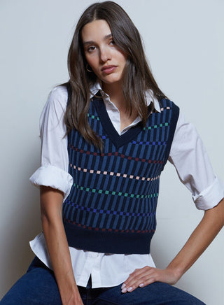 Jacquard V Neck Vest
