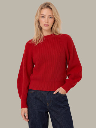 Harriet Balloon Raglan Sleeve Cropped Pullover