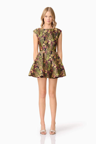 Cindy Mini Dress - Black Floral Multi
