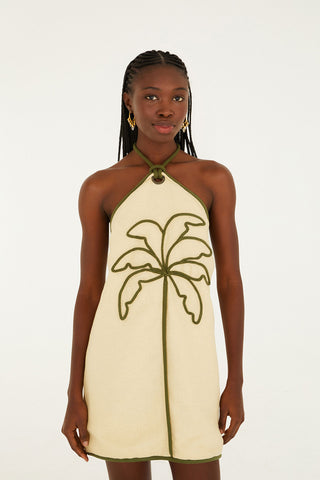 Sand Coconut Sleeveless Mini Dress