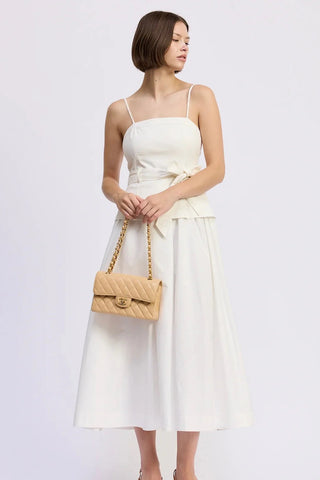 Samantha Mixed Media Midi Dress