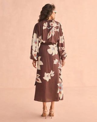 Nalini Wrap Skirt - Adrienne Ganache