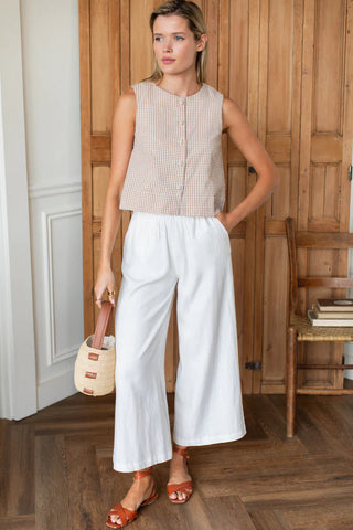 Button Front Wide Hem Top