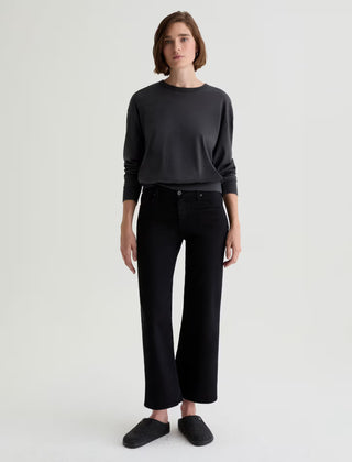 Saige Wide Leg Crop - Super Black