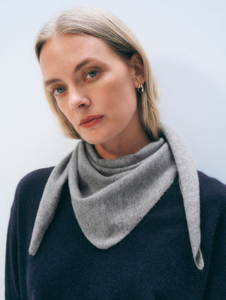 Cashmere Neckerchief - Grey Heather