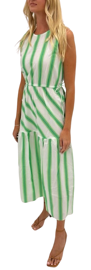 Bran Midi w/ Tie - Green Stripe