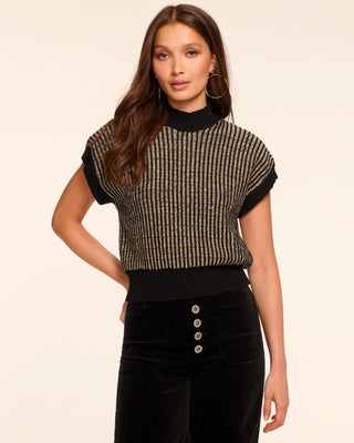 Hannah Knit Top - Black/Gold Knit