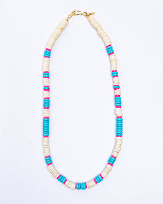Shell Heishi and Turquoise Necklace