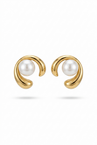 Pearl Swirl Stud Earrings