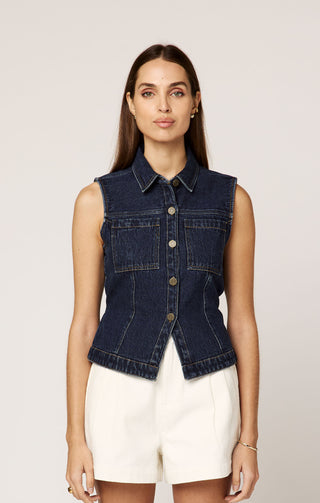 Franka Vest - Dark Denim