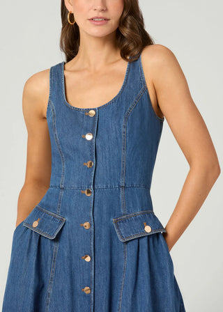 Belle Dress - Washed Denim