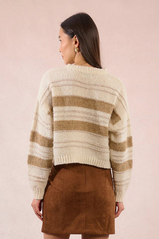 Brynn Knitted Sweater - Off White/Beige