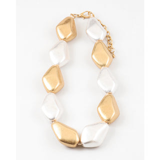 Matte Two-Tone Beaded Necklace