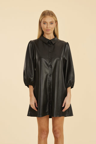 Vegan Leather Tunic Dress