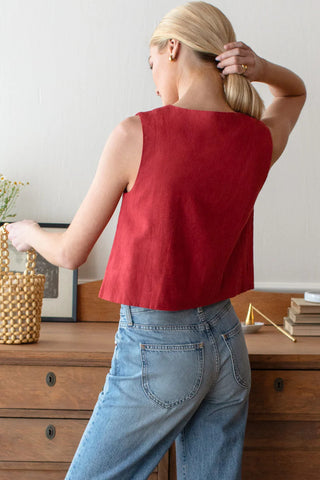 Button Front Wide Hem Top