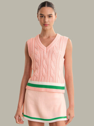 Elle Cable V-Neck Vest