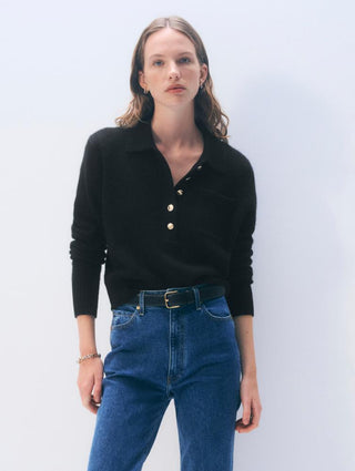Cashmere Gold Button Polo