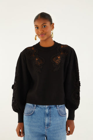 Black Lace Sweater