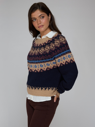 Chunky Fair Isle Crew Sweater