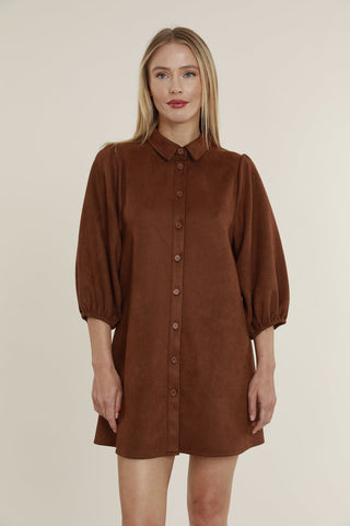 Faux Suede Mini Dress