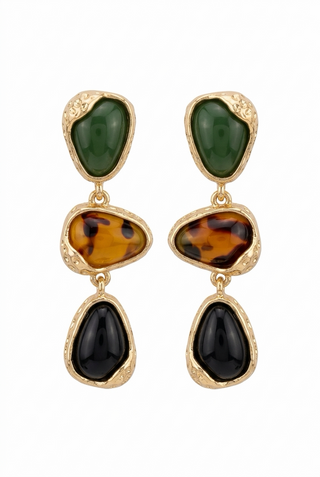Mosaic Stone Drop Earrings