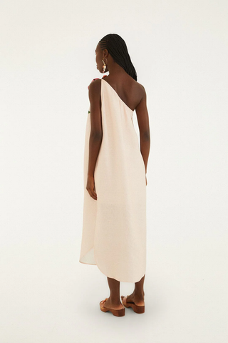 Garden Terrace Pink One Shoulder Maxi Dress