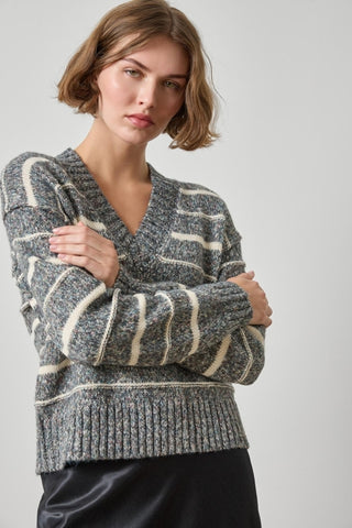 Multi Stripe V-Neck Sweater