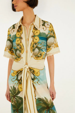 Royal Sea Multicolor Midi Dress