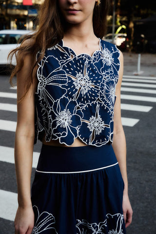 Blue Richelieu Top