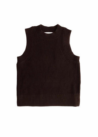 Demi High Crew Neck Tank - Coffee Bean