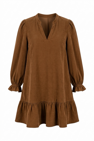 Collar Flounced Mini Dress
