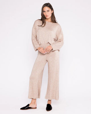 Sweater Knit Wide Leg Pant: Cropped