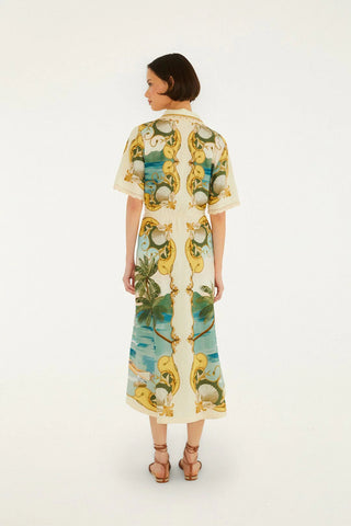 Royal Sea Multicolor Midi Dress