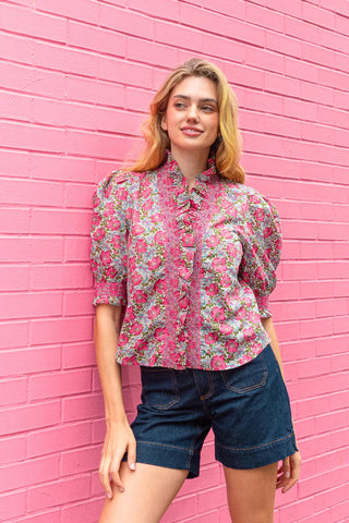Zuri Top Short Sleeve - Millie Francesca Liberty Print