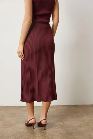 Straight Rib Skirt - Dark Cherry