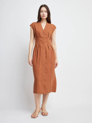 Jamila Button Front Midi Dress