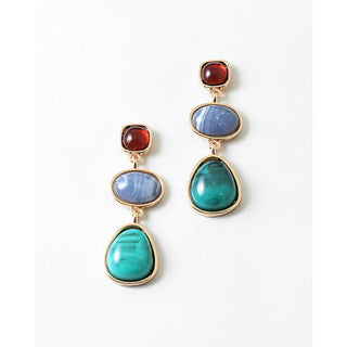 Multicolor Stone Drop Earrings
