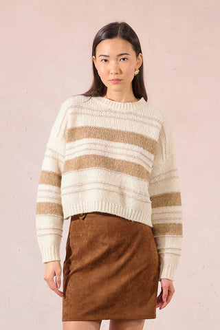 Brynn Knitted Sweater - Off White/Beige