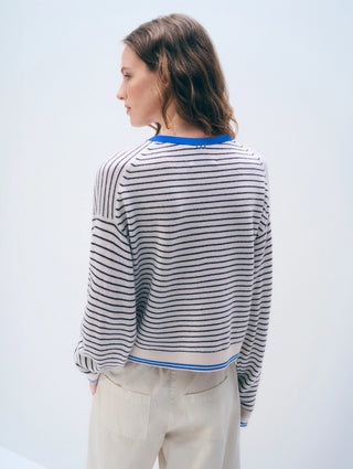 Cashmere Striped Crewneck