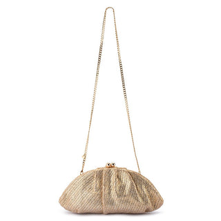 Rita Woven Clutch - Gold