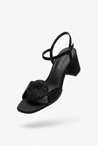 Sphere Heel - Black Satin
