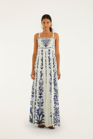 Flowers Arch Off-White Maxi Dress