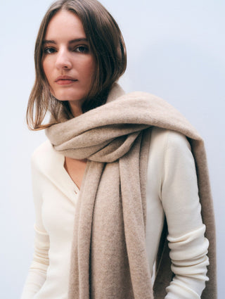 Cashmere Travel Wrap - Taupe Heather