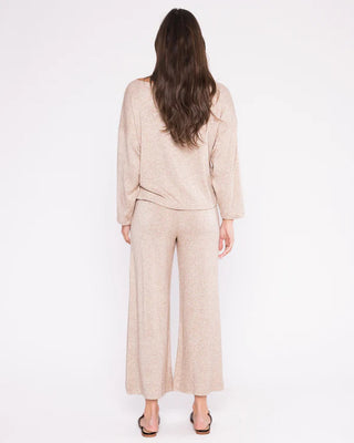 Sweater Knit Wide Leg Pant: Cropped