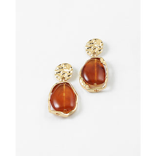 Amber Framed Drop Earrings