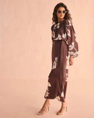 Nalini Wrap Skirt - Adrienne Ganache