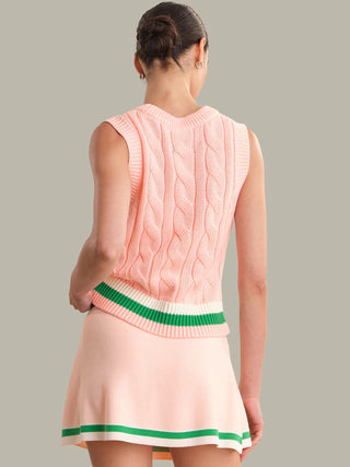 Elle Cable V-Neck Vest